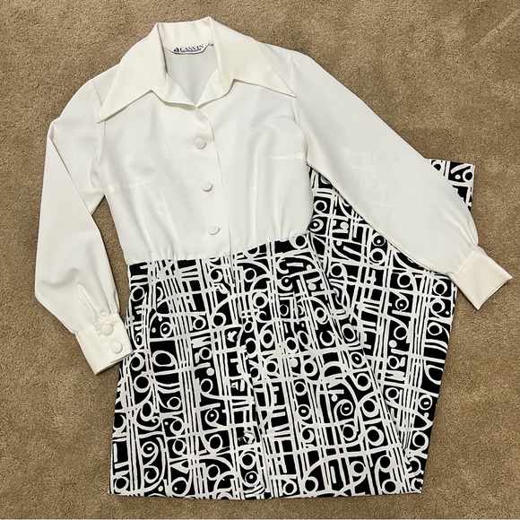 Lanvin Dresses & Skirts - Lanvin 70s Vintage Dagger Collar Shirtdress Dress